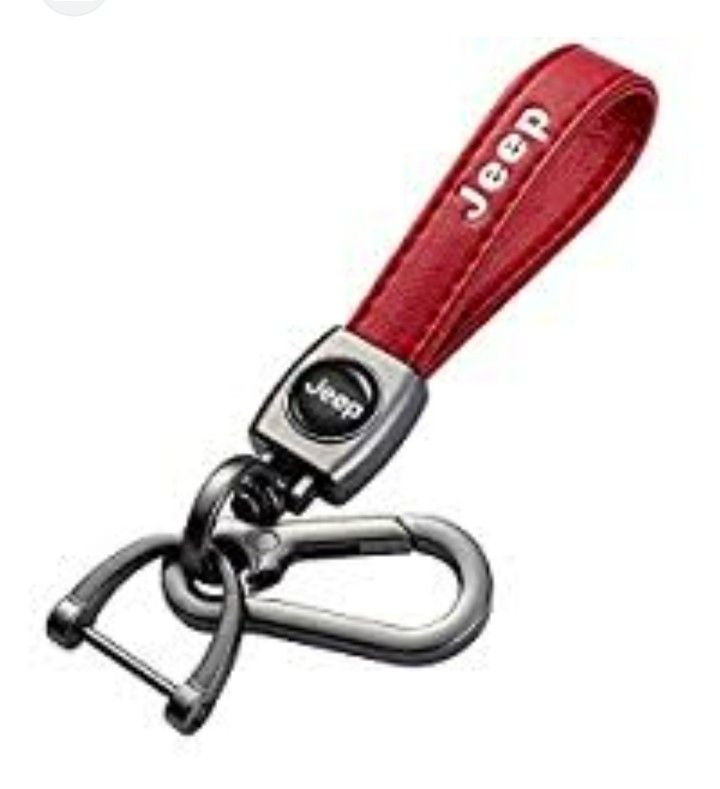 Red Leather Keychain For JEEP Made to Attach on The Key Fob w/ Screwdriver NEW