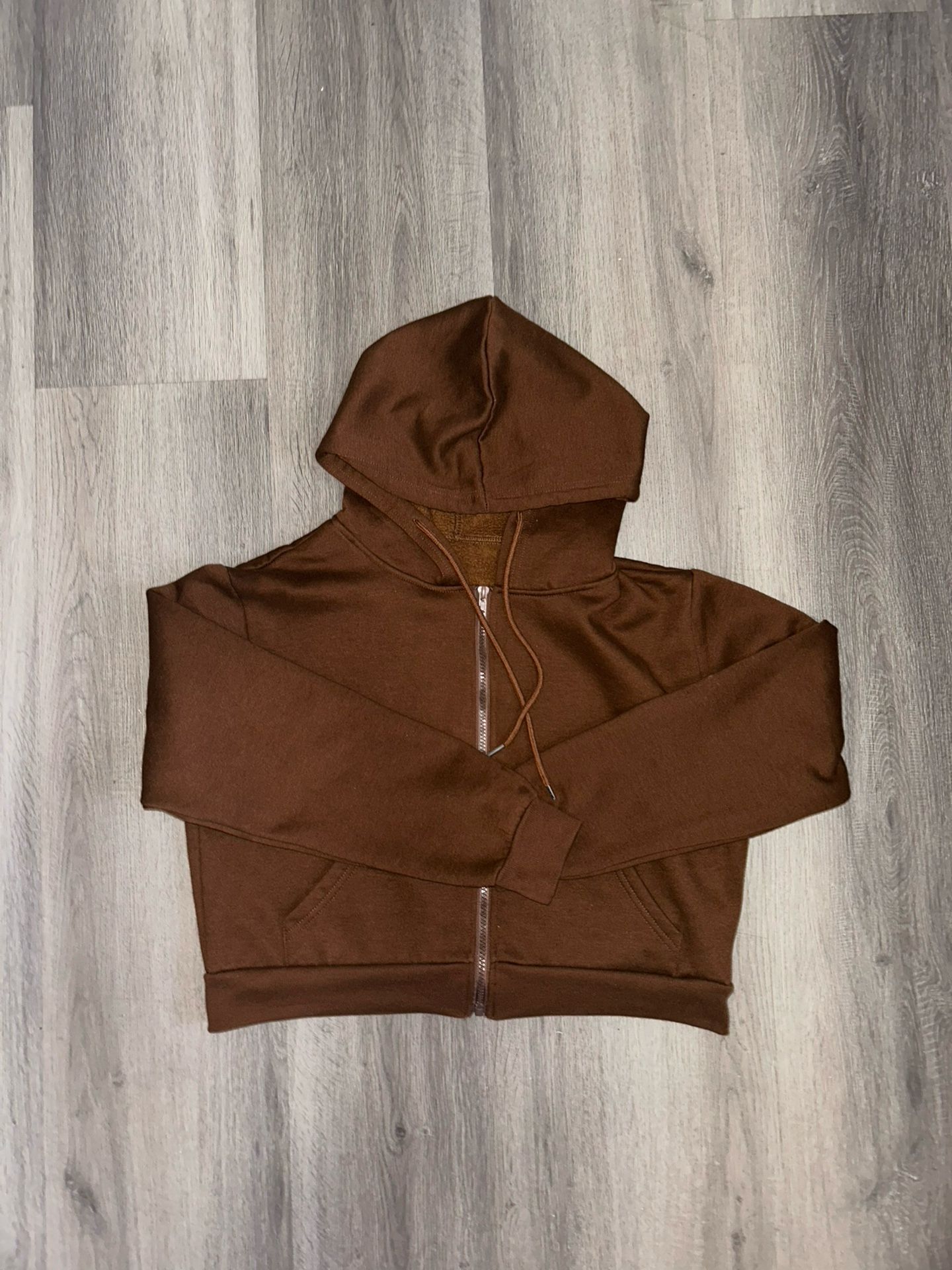 Brown Crop Hoodie