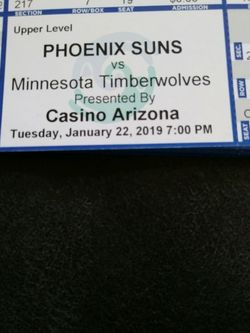Upper level corner $10 ea. Groups welcome. Suns vs Timberwolves