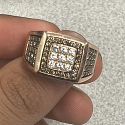 14k rose gold ring with diamonds