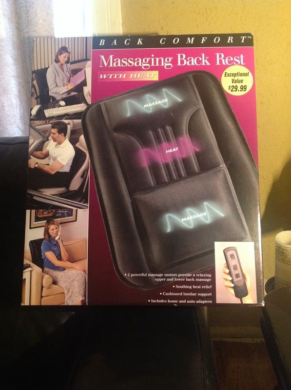 Back comfort massaging back rest