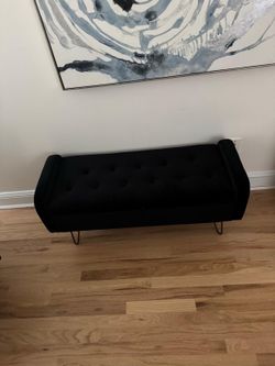 Black velvet bench