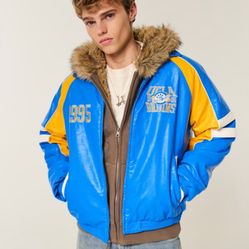 Faux Leather UCLA Bruins Graphic Jacket