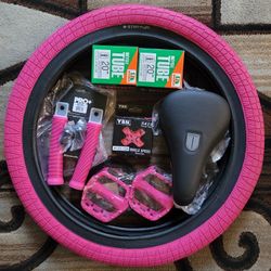 NEW Bicycle Bmx Parts Bundle 20" Pink