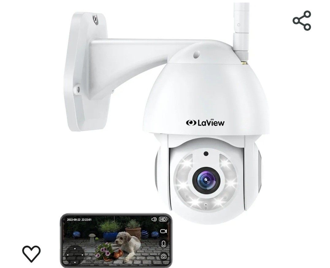 LaView Security Camera Outdoor Wired Starlight Color Night Vision White