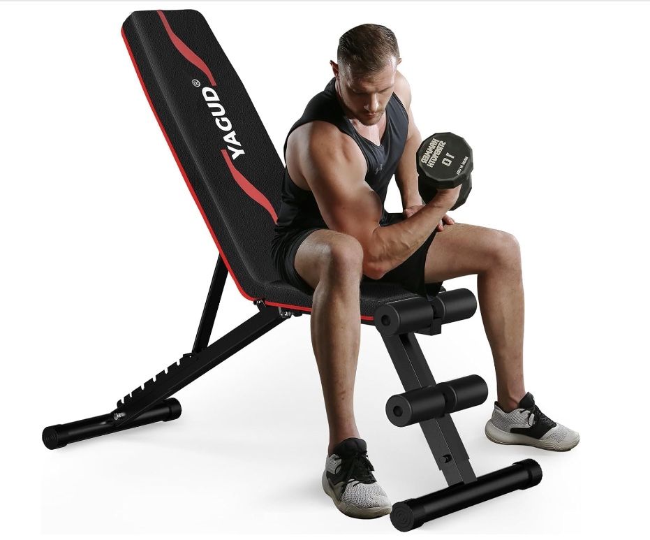 Weight Bench Press, Adjustable WorkoutBenches for Home Gym Dumbbell Exercise,800 LB Stable Incline Decline Bench for FullBody Workout, 2 Sec Fast Fold