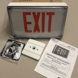Hubbell Double Faced Die-Cast Aluminum LED Exit Sign. Model SEWLDRWE. Red. 