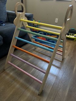 Toddler slide + rock climbing