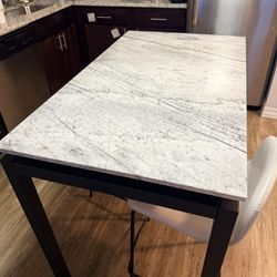 CB2 Marble-Top Kitchen Island / Dining Table 