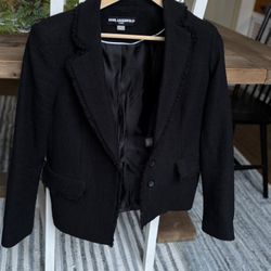 Karl Lagerfeld Blazer With Fringe On Edges Size 10