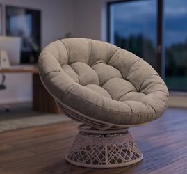 Papasan Outdoor & Indoor Chair - White Frame and Silver Cushion