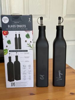 Set de dispensadores ( OIL and VINEGAR ) color negro, 16.9 onzas