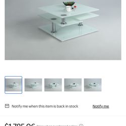 White Starphire Glass Cocktail Table