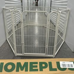 New FXW Homeplus Adjustable Dog PlayPen 8 Panels 32" High White Metal Door Collapsiblet