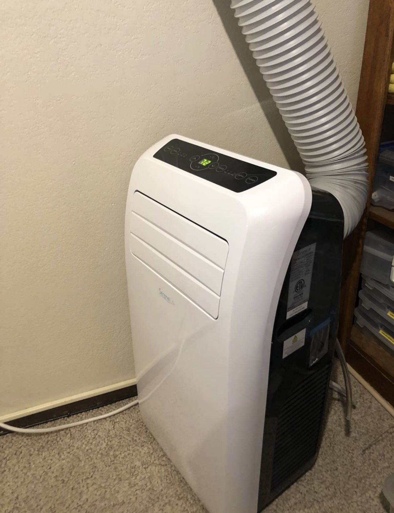 SereneLife Small Air Conditioner Portable 10,000 BTU with Built-in Dehumidifier - Portable AC unit for rooms up to 450 sq ft - Remote Control, Window