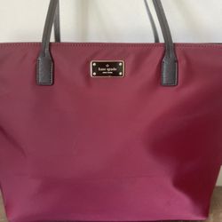 Kate Spade ♠️ NWT Burgundy Nylon Tote Bag