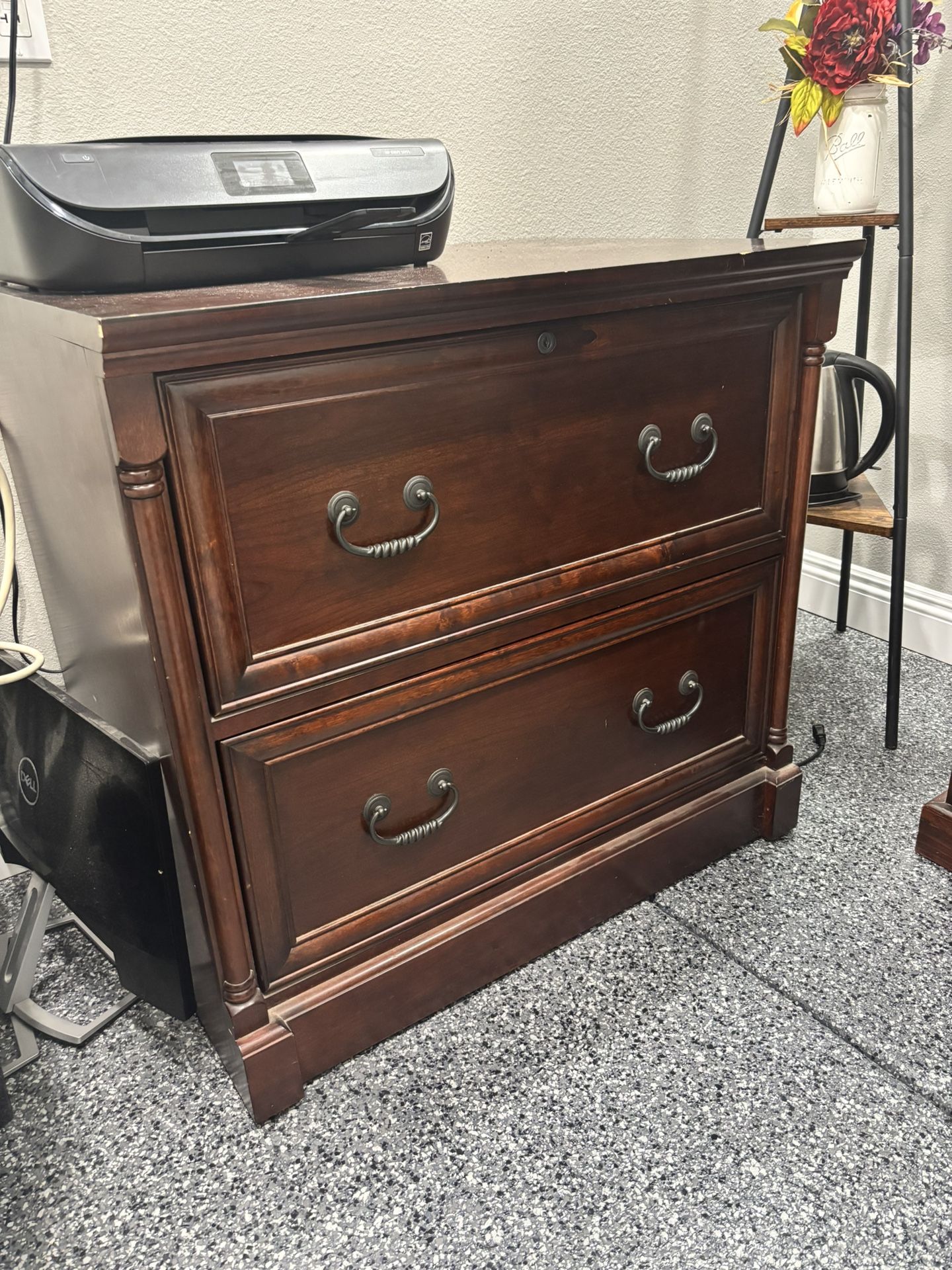 Cherry Wood File Cabinet