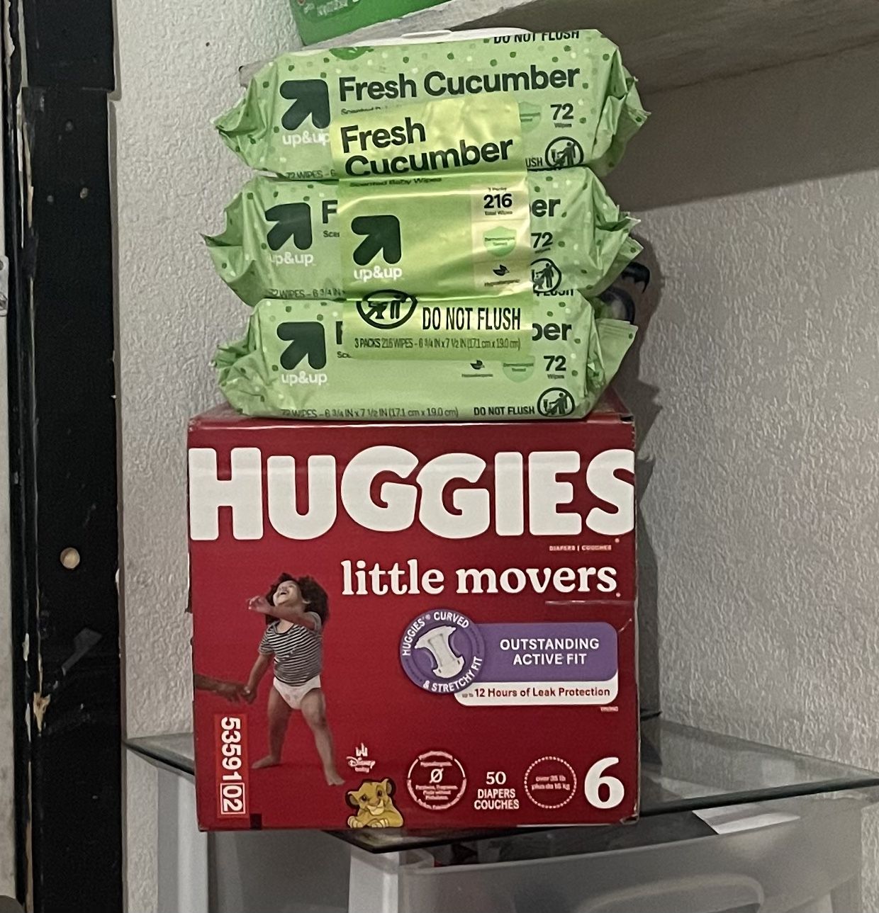 Huggies Diapers & Up & Up Wipes Size 5 & 6