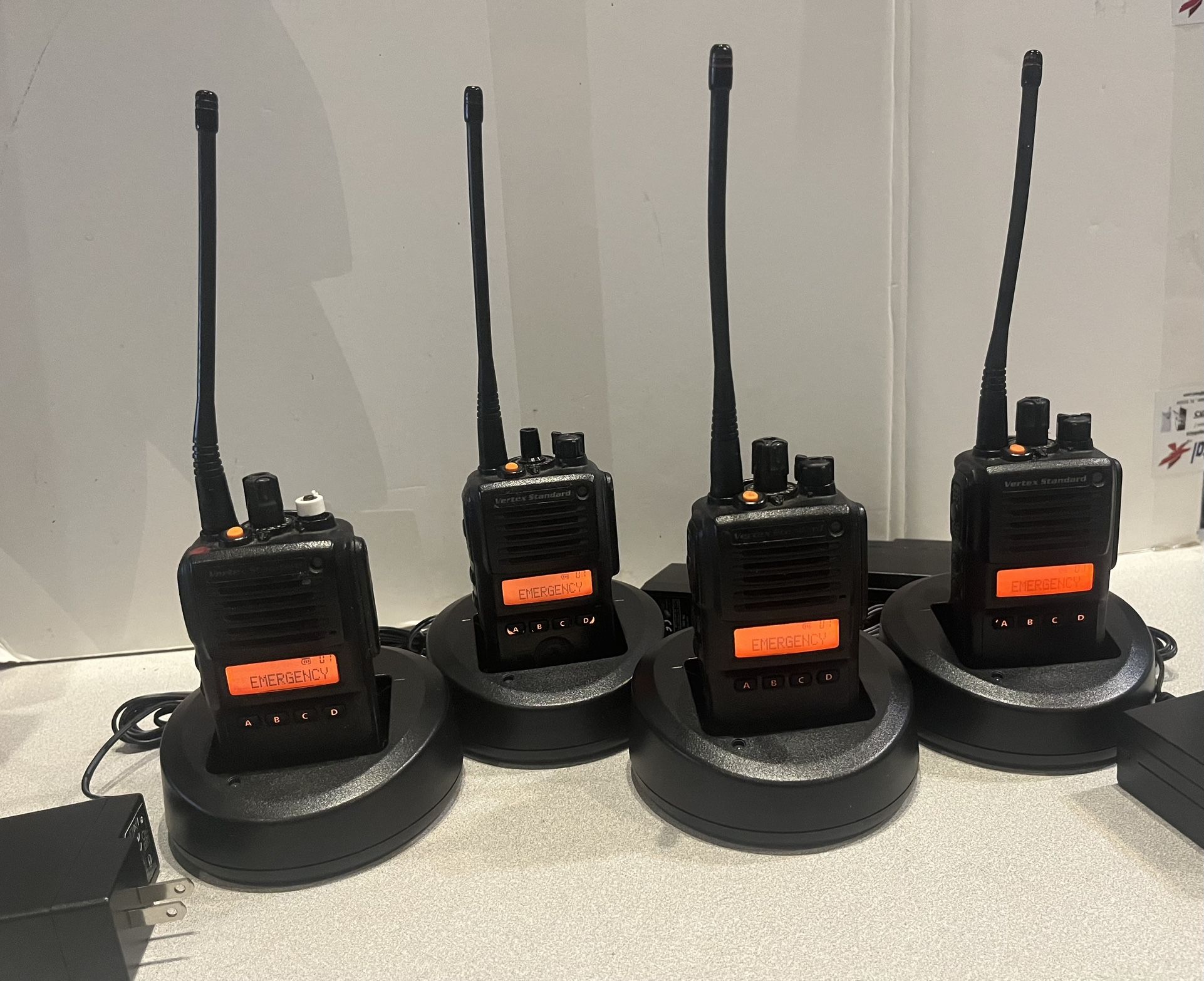 Lot Of 4 Vertex Standard VX-824 UHF 5W Two Way Radios