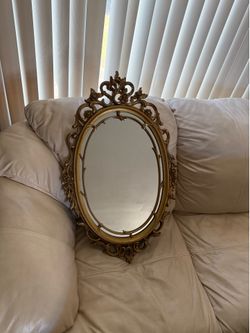 Vintage Ornate Gold Wall Mirror – Hollywood Regency Style