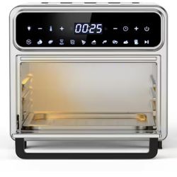 12.7Qt. Stainless Steel Multi-Function Digital Air Fryer Oven With Chromed Mesh Basket, Drip Tray