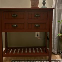 Kirkland’s Red Wood 4-Drawer Console Table $100 OBO