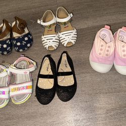 Bundle of girl toddler shoes size 6