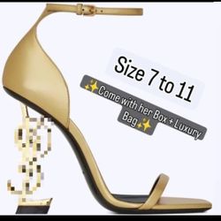 ✨Luxury Women's YS Heel ✨Gold / Gold See Photos 