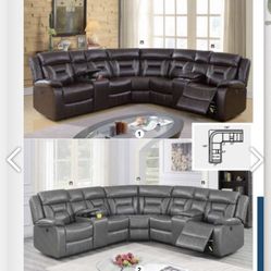 Recliner Sectional Sofa Set 
