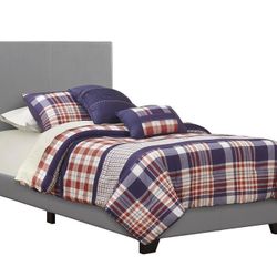 Dorian Upholstered Twin Bed Grey. Hurry Before Sell Ends 