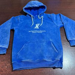 Blue Acid Wash Hoodie Size L