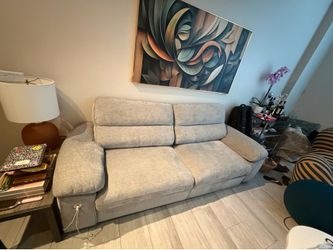 Sofá gris claro 89 pulgadas de ancho