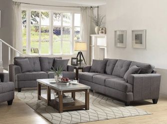 Grey Living Room Set (Sofa+LoveSeat)