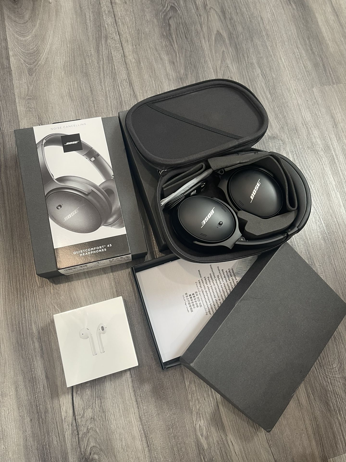 Bose QuietComfort 45 Wireless Headphones Black SC >> SkullCandy Hesh / AirPods 1 2 3 Gen / Bose / Studio Beats By Dre / Sony / JBL / Apple / Audio Ear