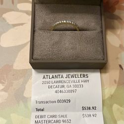 Gold Diamond Engagement band 