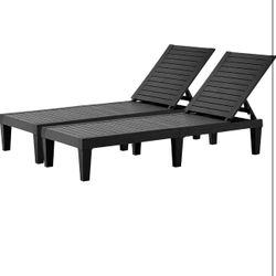 Chaise Lounge Outdoor,Adjustable Pool Lounge Chair with 5 Positions Backrest, Waterproof Sun Loungers for Garden Pool Beach Patio Deck Sunbathing.Blac