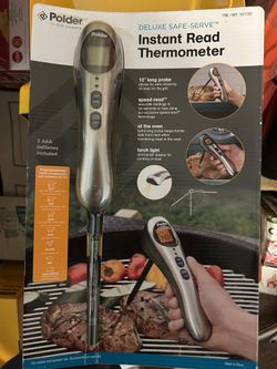 Polder Instant Read Thermometer Safe-Serve Folding 15 Preset Temps Like New