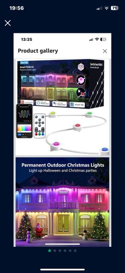 Permanent Outdoor Christmas Lights LED Kit for House Smart ICRGB LED Trim Lights WiFi Bluetooth Permanent String Everlights Year Round Holiday Eaves L