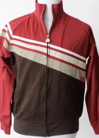 Billabong Vintage 1990’s Retro Zip Up Front Striped Brown Red Mens Jacket