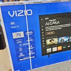 75 Vizio Smart 4k Hdtv $55 Down On Finacing Free Delivery 6 Month Warranty.  
