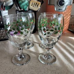 Set Of Four Holiday Glasses