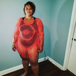 Orange swim cover up