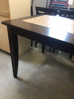 Dining room table and chairs