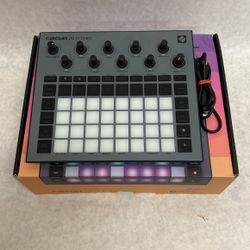 Circuit rhythm beat making performance sampler by innovation with box and power cord