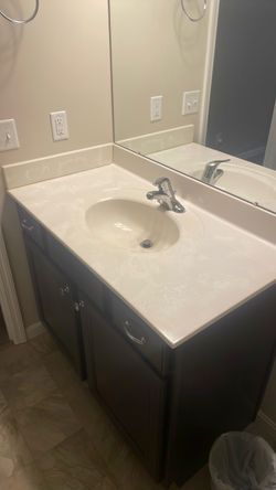 Bath vanity top with faucet