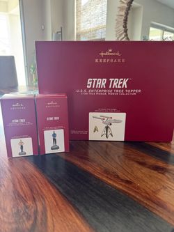 Star Trek Christmas Tree Topper and 2 ornaments