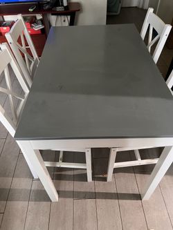 White And Grey 4 Seater Table 