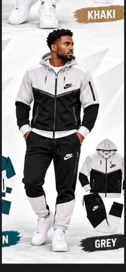 Nike Men's Tracksuit Set Grey and Black