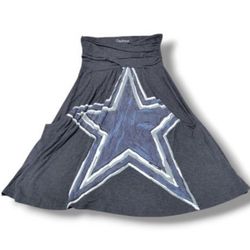 Dallas Cowboys Skirt Size Large 27" Waist By Cowboys Her Style A-Line Skirt Graphic Print Star Women's Skirt Measurements In Description 