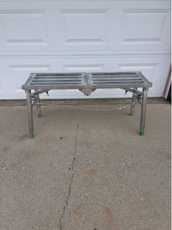 New Portable Fold Work Platform, Steel Scaffolding Equipment, Height Adjustable Work Platform Scaffold Tower Ladder Stool Work Bench  Need rubber leg 